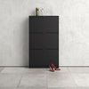 Shoes Shoe cabinet w. 3 tilting doors and 1 layer in Matt Black