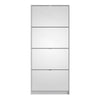 Shoes Shoe cabinet w. 4 mirror tilting doors and 2 layers in White