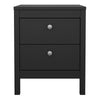 Madrid Bedside Table 2 drawers in Matt Black