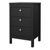 Madrid Bedside Table 3 Drawers in Matt Black