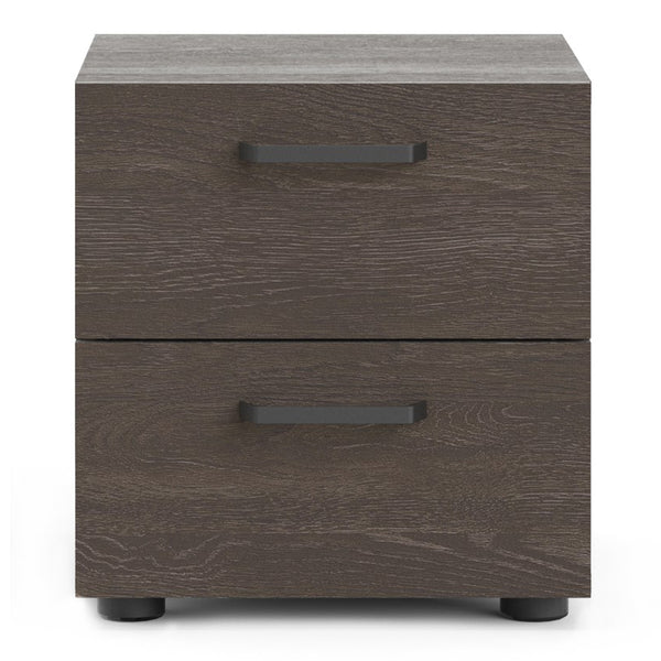 Dallas Nightstand 2 drawers Rovere Gessato Dark Oak