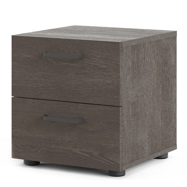 Dallas Nightstand 2 drawers Rovere Gessato Dark Oak