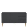 Cumbria Sideboard 2 Doors + 3 Drawers Dark Grey