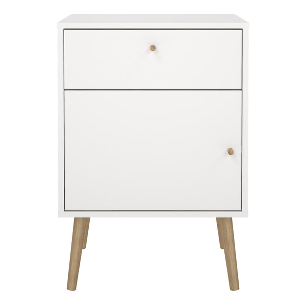 Cumbria Nightstand 1 Door + 1 Drawer White
