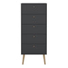 Cumbria Chest 5 Drawers Dark Grey