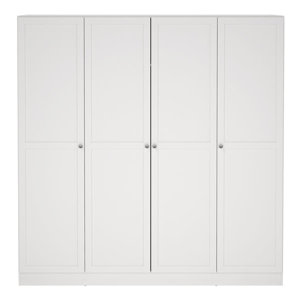 Brande Wardrobe with 4 Frame Doors in White