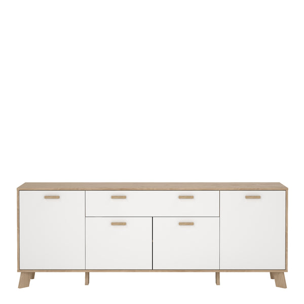 Ikast Sideboard 4 Doors + 1 Drawer in Jackson Hickory and White