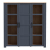 Bohol Large Display Cabinet in Riviera Oak/Navy