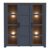 Bohol Large Display Cabinet in Riviera Oak/Navy