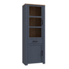 Bohol Narrow Display Cabinet in Riviera Oak/Navy