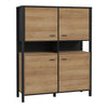 High Rock Storage Cabinet in Matt Black/Riviera Oak