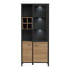 High Rock Display Cabinet in Matt Black/Riviera Oak