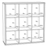 Mauro 3x3 Storage Unit in Concrete Grey