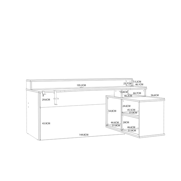 Tezaur Gaming Desk with LED in Black/White