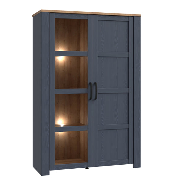 Bohol Display Cabinet inc. 2x LED Lights in Riviera Oak/Navy