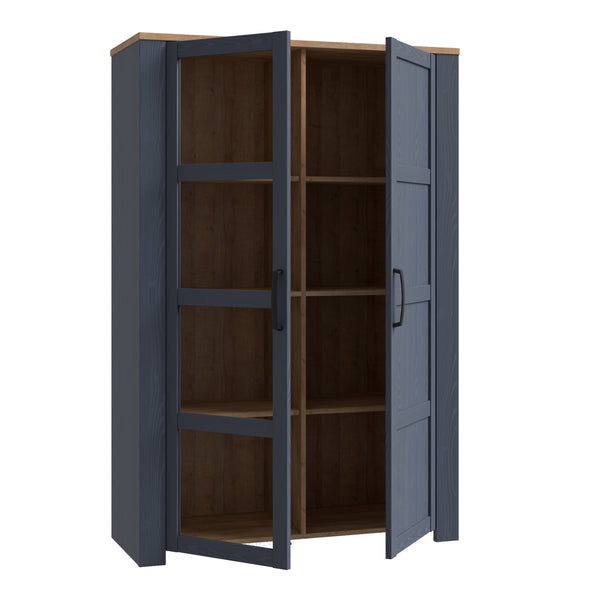 Bohol Display Cabinet inc. 2x LED Lights in Riviera Oak/Navy