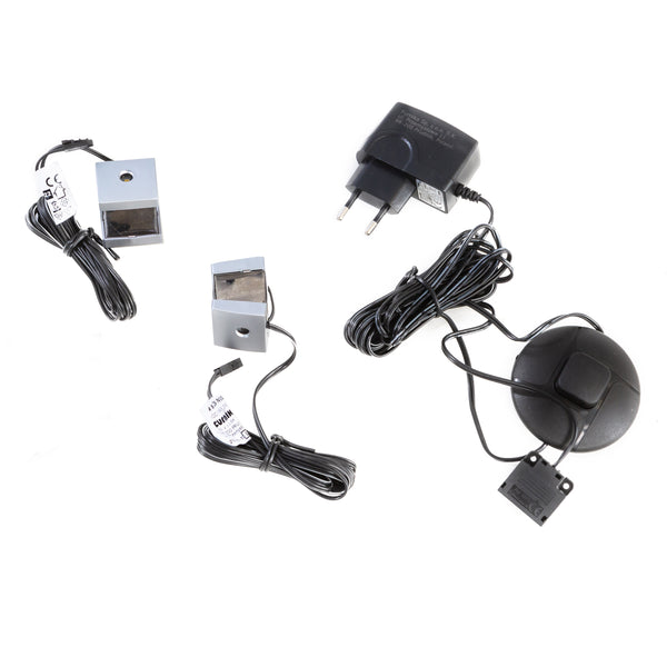 Bohol Large Display Cabinet inc. 4x LED Lights in Riviera Oak/White