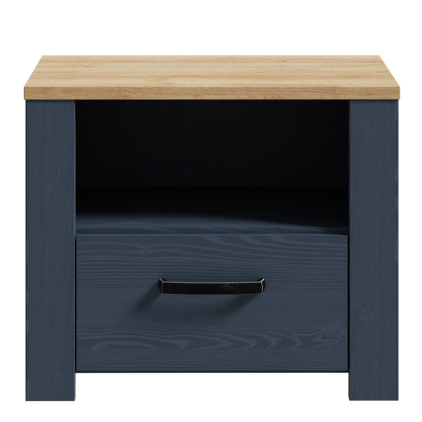 Bohol 1 Drawer Bedside I n Navy Oak
