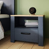 Bohol 1 Drawer Bedside I n Navy Oak