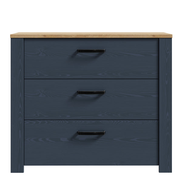 Bohol 3 Drawer Chest in Riviera Oak/Navy