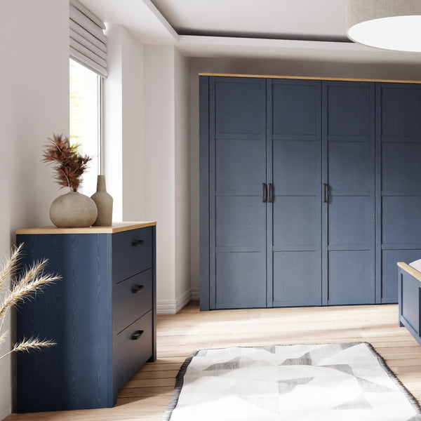 Bohol 3 Drawer Chest in Riviera Oak/Navy