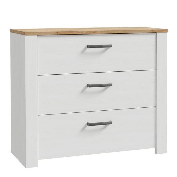 Bohol 3 Drawer Chest in Riviera Oak/White