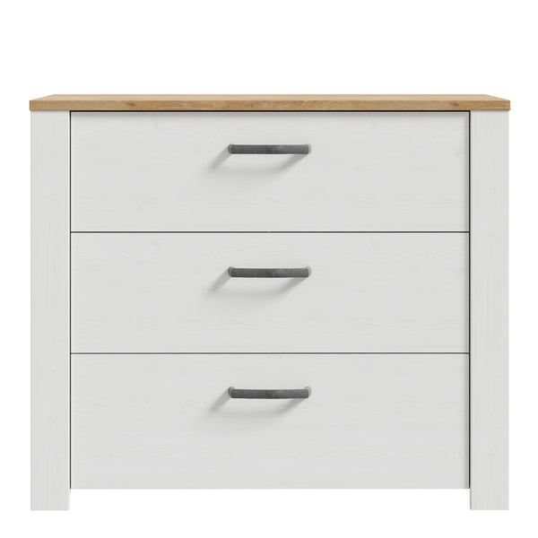 Bohol 3 Drawer Chest in Riviera Oak/White