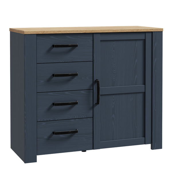 Bohol 1 Door 4 Drawer Chest in Riviera Oak/Navy