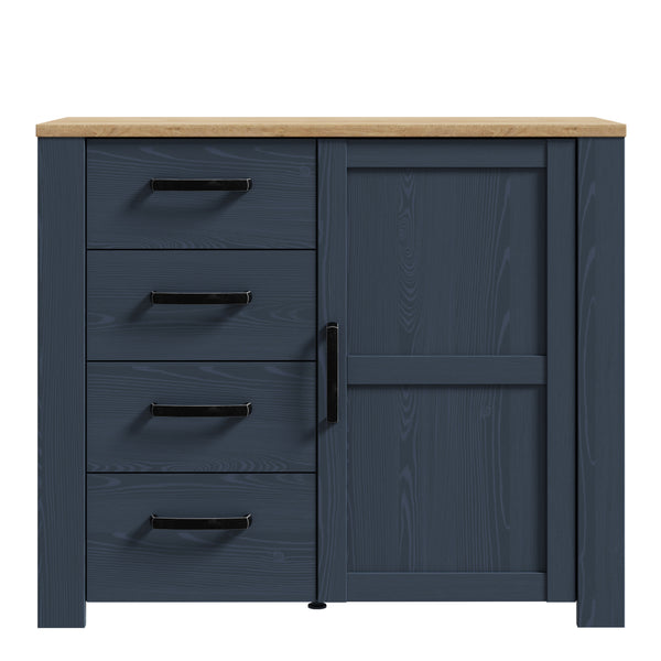 Bohol 1 Door 4 Drawer Chest in Riviera Oak/Navy