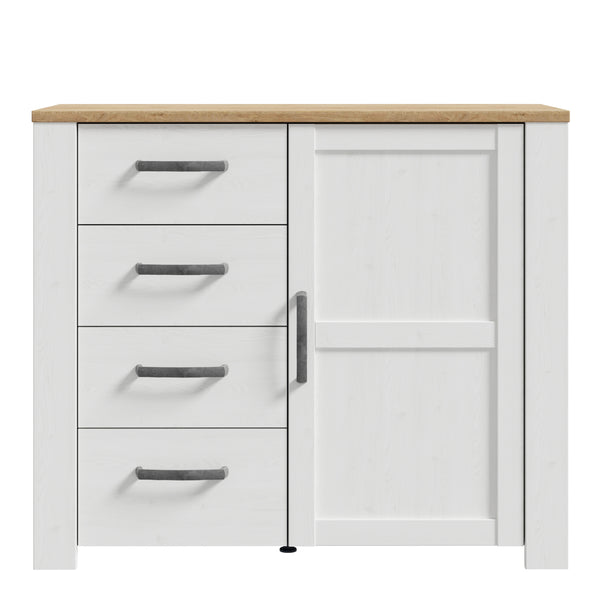 Bohol 1 Door 4 Drawer Chest in Riviera Oak/White