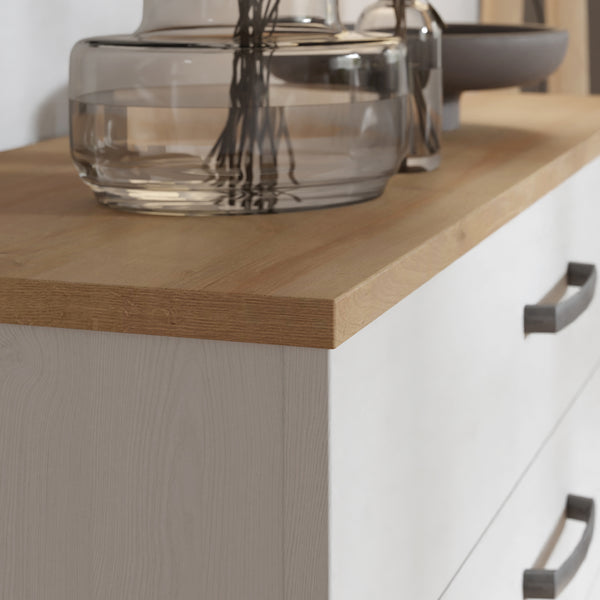 Bohol 1 Door 4 Drawer Chest in Riviera Oak/White