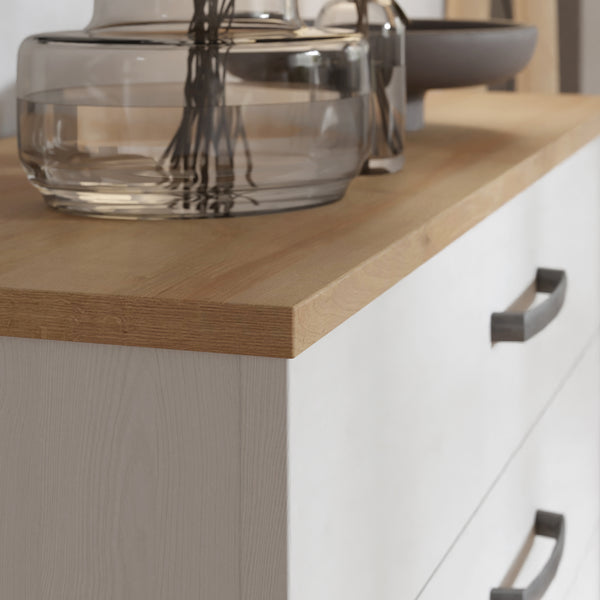 Bohol 5 Drawer Narrow Chest in Riviera Oak/White