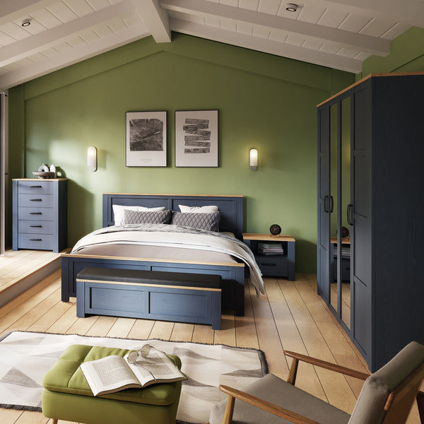 Bohol 2 Door 2 Mirrored Door Wardrobe in Riviera Oak/White