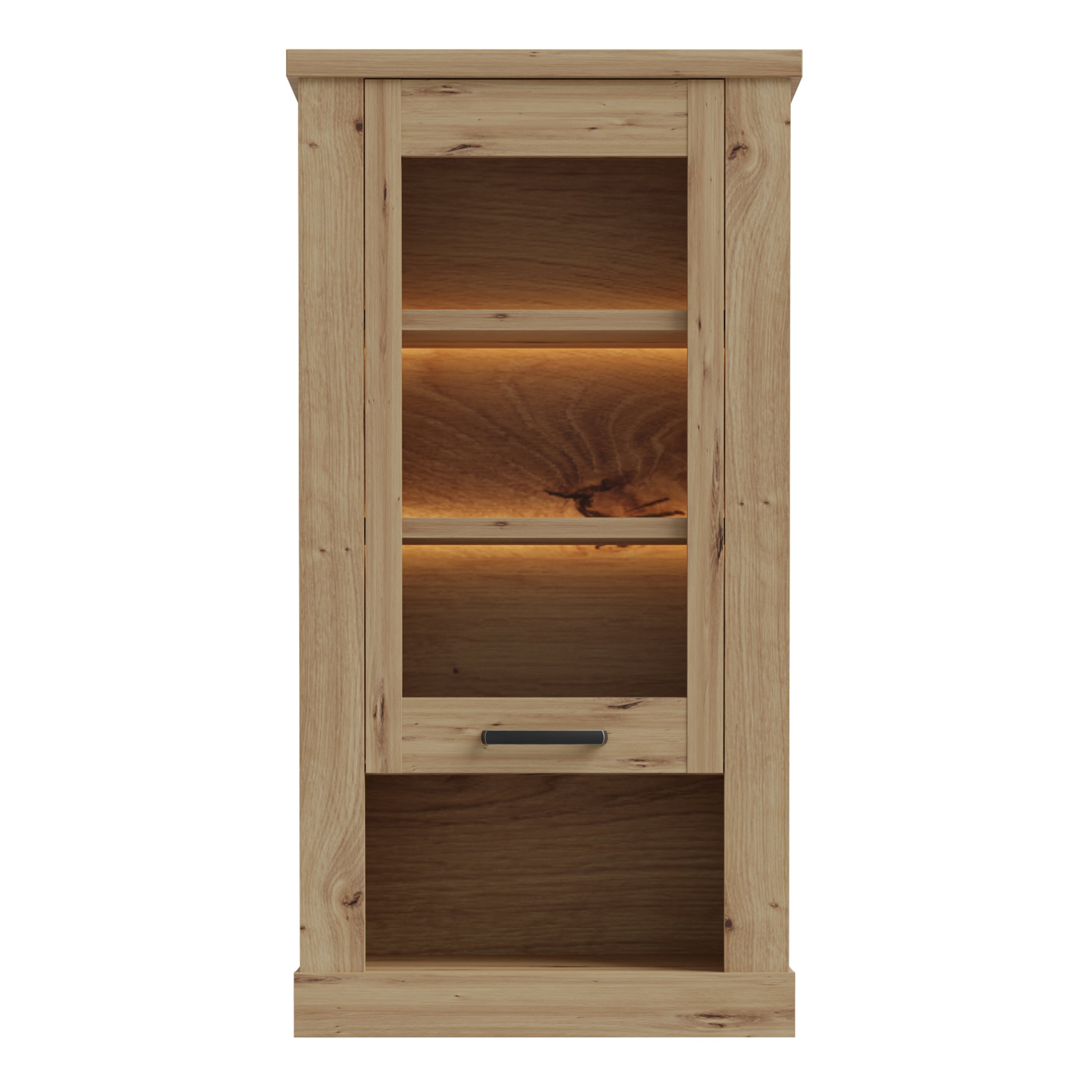 Corona Wall Display cabinet in Artisan Oak