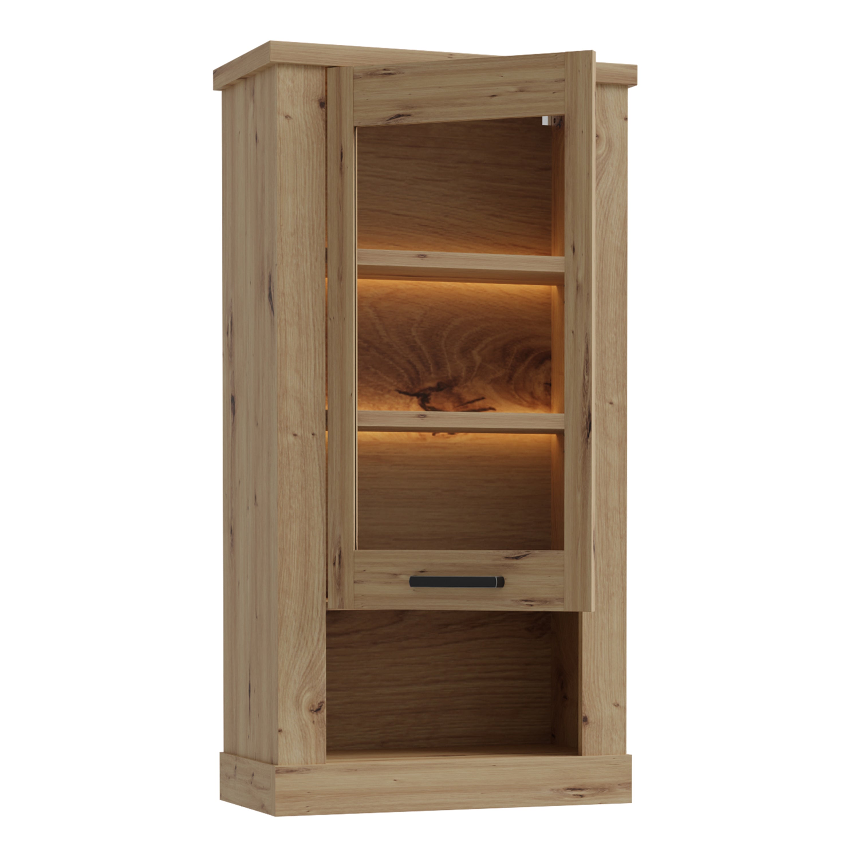 Corona Wall Display cabinet in Artisan Oak