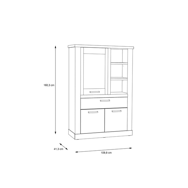 Corona Display Cabinet in Artisan Oak