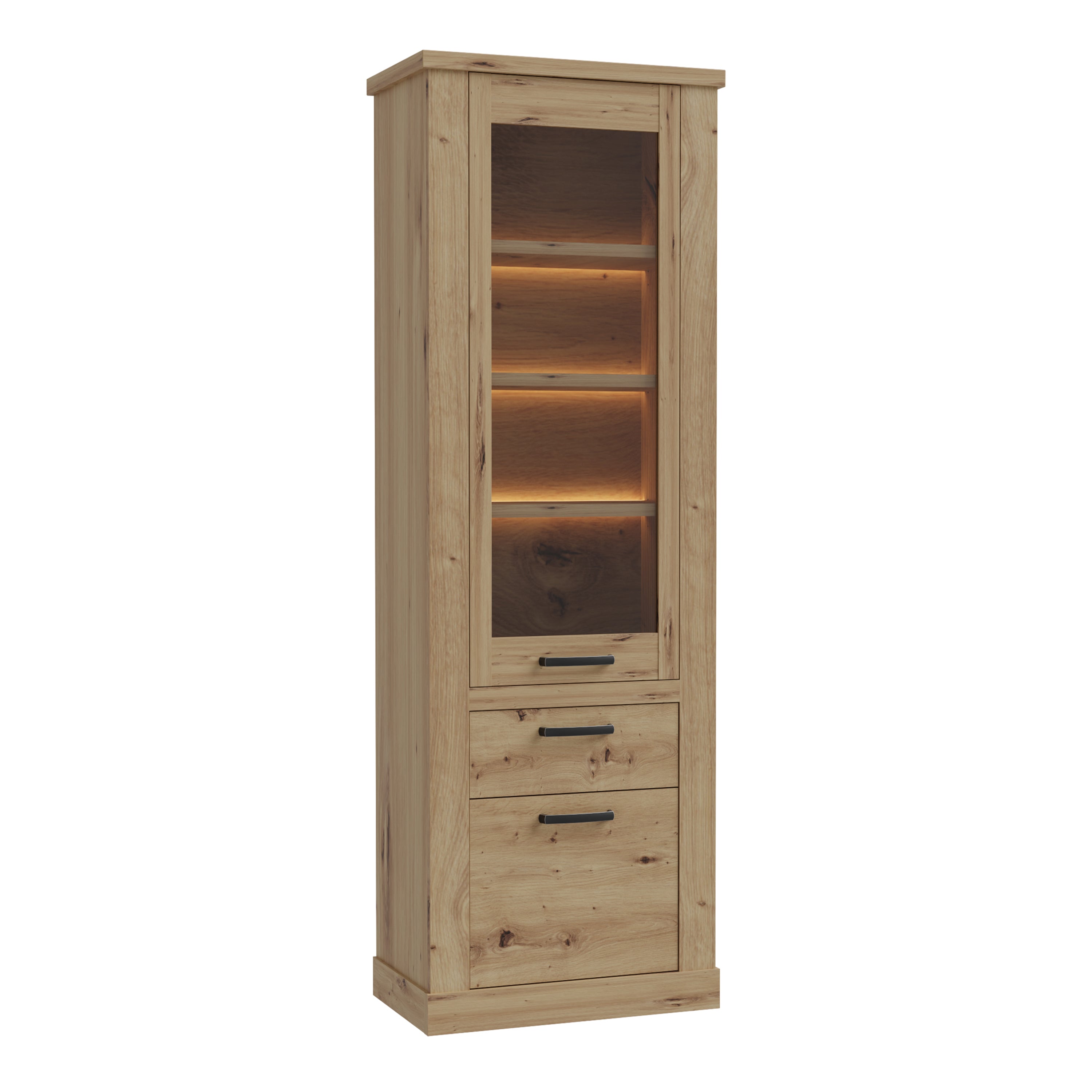 Corona Narrow Display Cabinet in Artisan Oak
