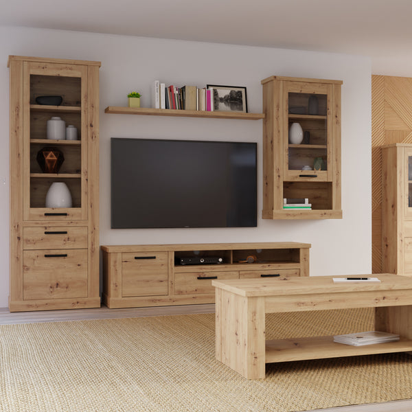 Corona Narrow Display Cabinet in Artisan Oak