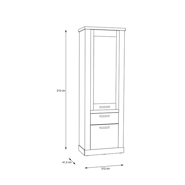 Corona Narrow Display Cabinet in Artisan Oak