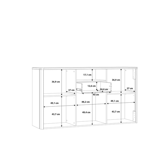 Klara 3 Door 1 Drawer Chest in Grey and Oak