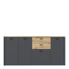 Klara 4 Door 2 Drawer Chest in Grey and Oak