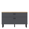Klara TV Unit with 1 Drawer 1 Flip Door in Grey and Oak