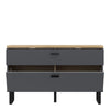 Klara TV Unit with 1 Drawer 1 Flip Door in Grey and Oak