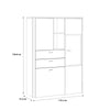 Klara Display Cabinet with 2 Door 2 Drawers and 1 Glass Door in Grey and Oak