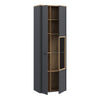 Klara Display Cabinet with 1 Door  and 1 Glass Door in Grey and Oak