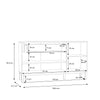 Wensley 3 Door 1 Drawer Sideboard in Light Grey and Oak