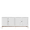 Wensley 4 Door 1 Drawer Sideboard in Light Grey and Oak