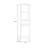 Wensley Display Cabinet with 1 Door 1 Drawer and  1 Glass Door in Light Grey and Oak