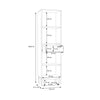 Wensley Display Cabinet with 1 Door 1 Drawer and  1 Glass Door in Light Grey and Oak