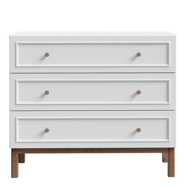 Wensley 3 Drawer Chest in Light Grey and Oak